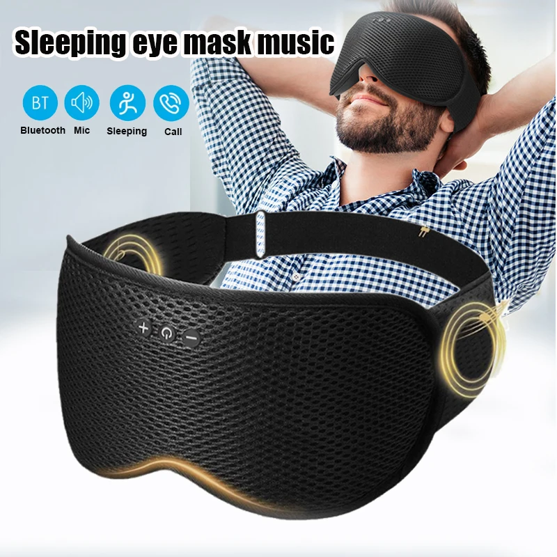 Type C Wired Earphones With Mic - Bluetoothワイヤレス睡眠用ヘッドホン、3Dアイマスク、柔らかい素材で洗濯可能、音楽用ヘッドセット、ハンズフリー通話用イヤホン、調整可能