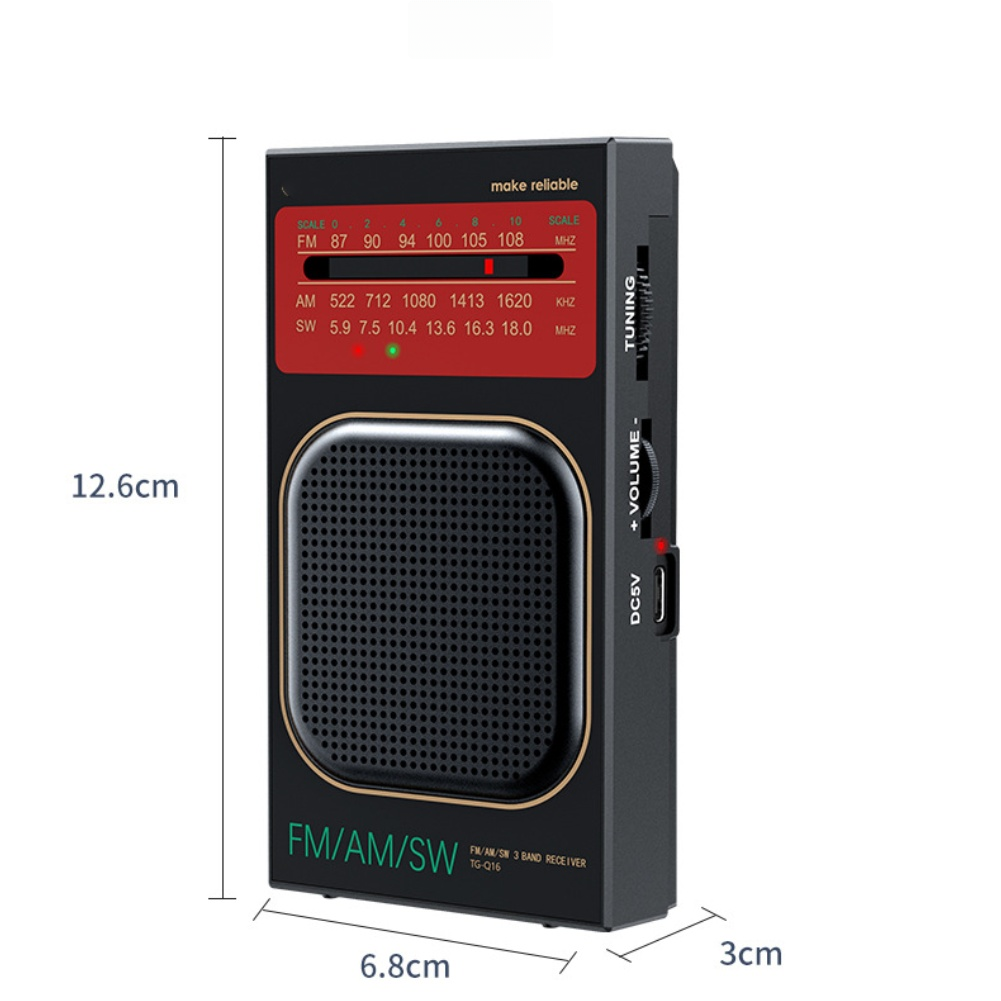 コンパクトで充電可能なFM/AM/SWラジオ。3Wスピーカー - Headphones のレビューと価格