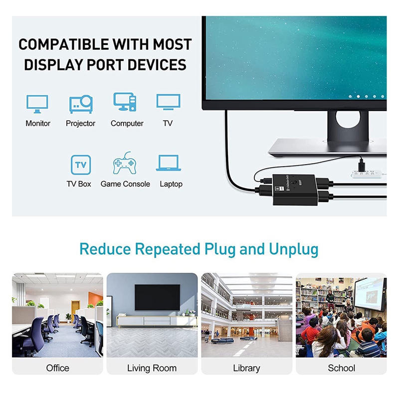 8K DisplayPortスイッチ 2入力1出力/1入力2 - Laptops のレビューと価格